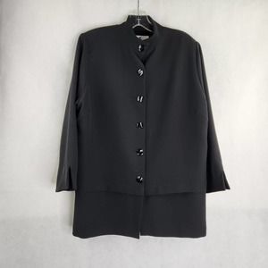 Emmelle Black Blazer Button Front Rayon Missing Size Tag